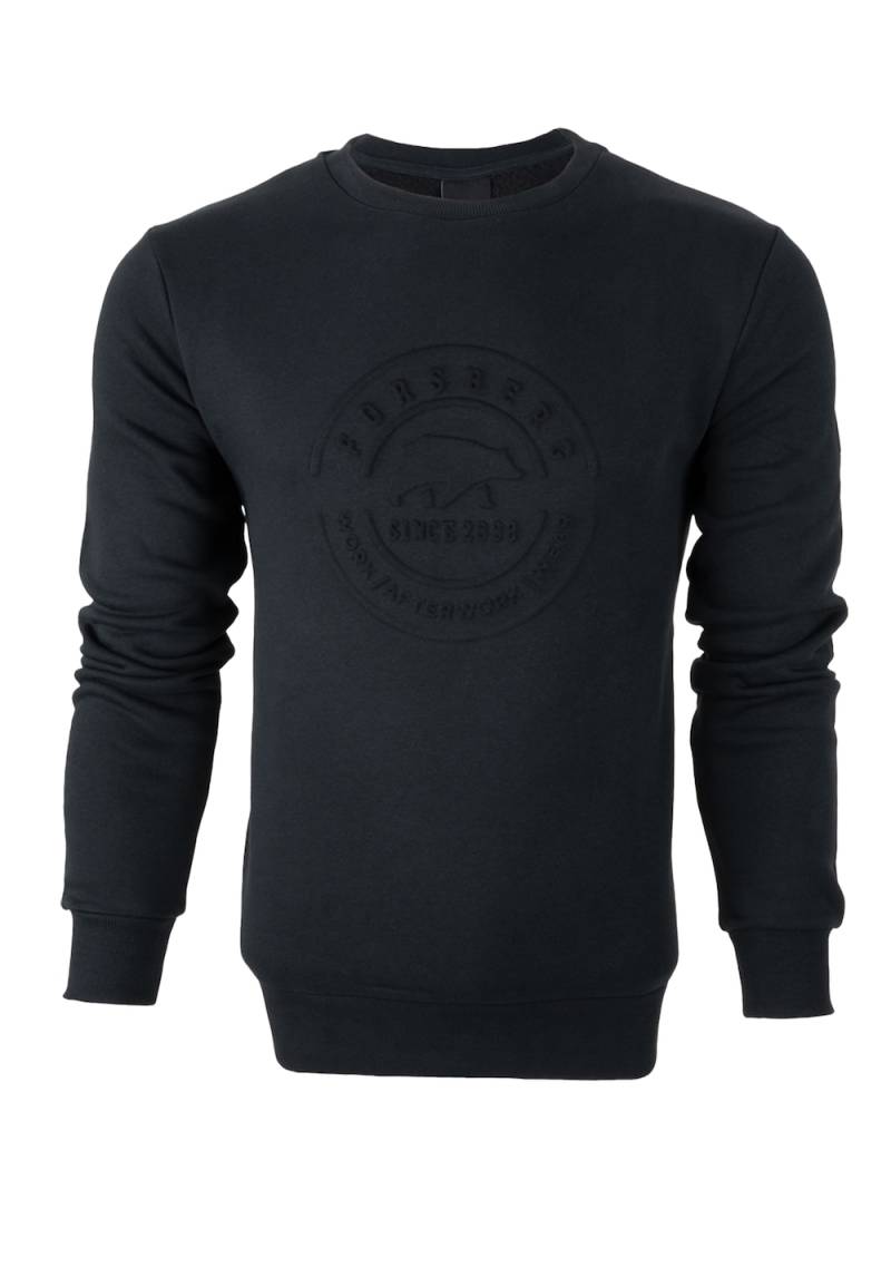 Große Größen Sweatshirt mit 3D Logo, Herren, schwarz, Größe: 4XL, Baumwolle/Polyester, Forsberg von Forsberg