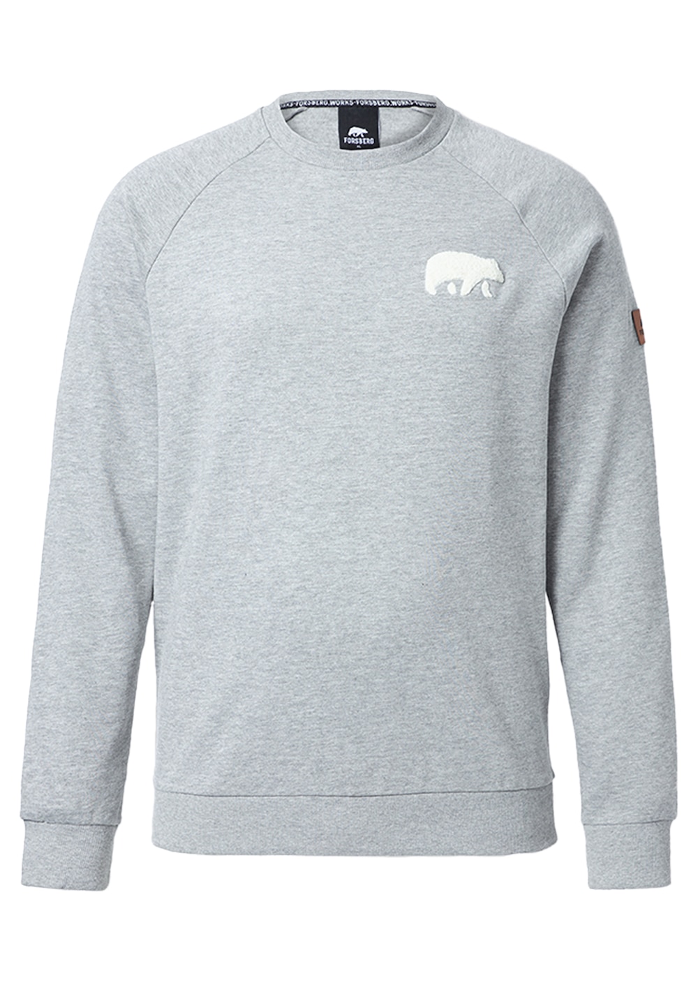 Große Größen Sweatshirt mit Frottee Logo, Herren, grau, Größe: L, Baumwolle/Polyester, Forsberg von Forsberg