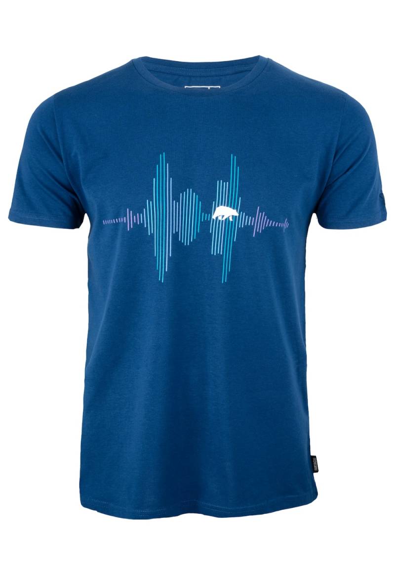 Große Größen T-Shirt mit Audiowelle, Herren, blau, Größe: 4XL, Baumwolle, Forsberg von Forsberg