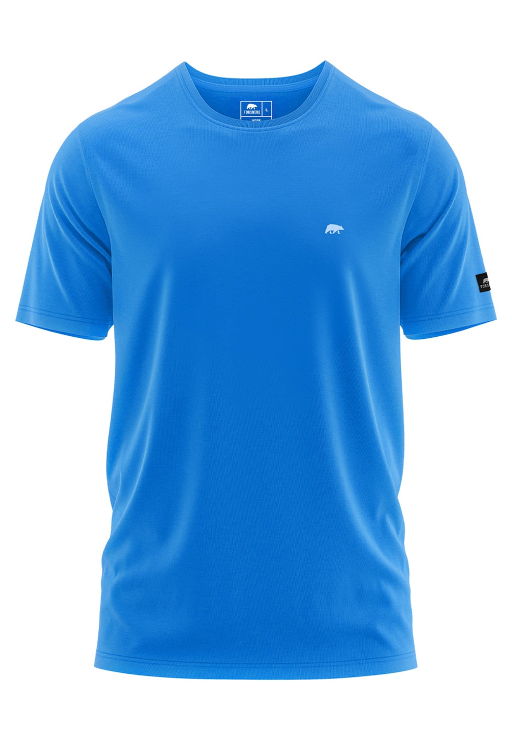 Große Größen T-Shirt mit Gummi Patch, Herren, blau, Größe: XL, Baumwolle, Forsberg von Forsberg