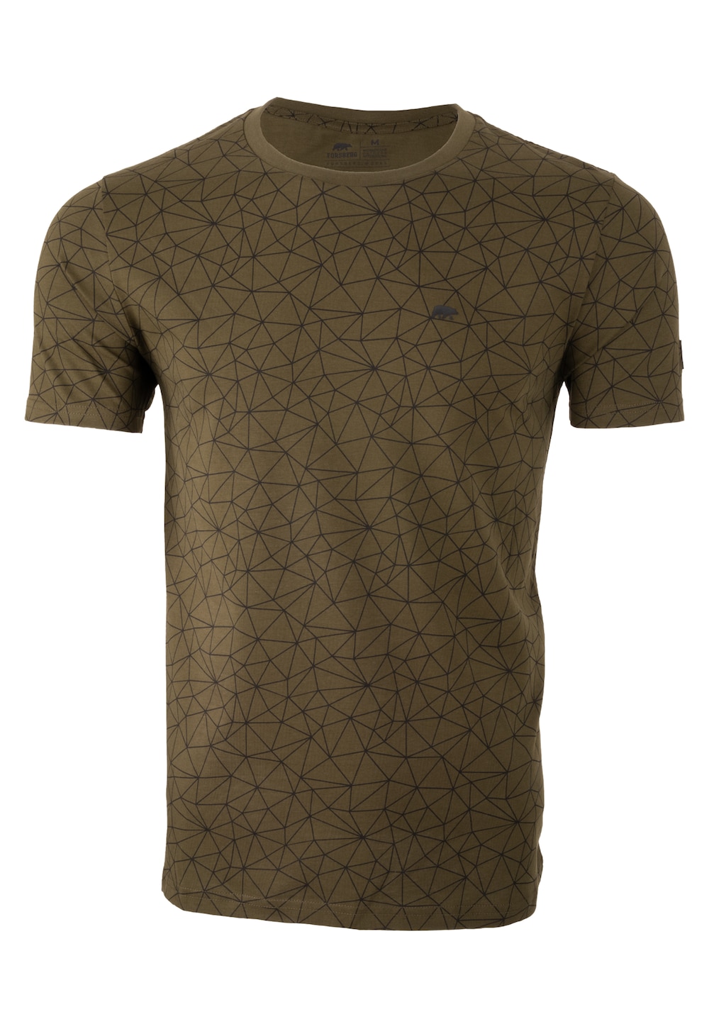 Große Größen T-Shirt mit Polygonmuster, Herren, braun, Größe: 4XL, Baumwolle, Forsberg von Forsberg