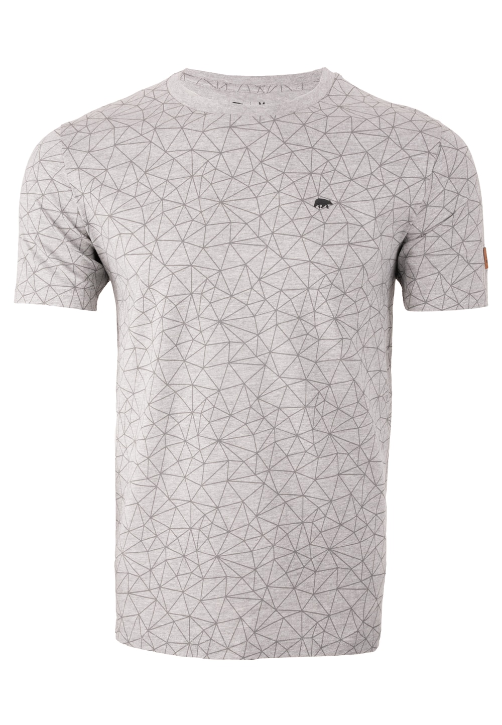 Große Größen T-Shirt mit Polygonmuster, Herren, grau, Größe: XL, Baumwolle, Forsberg von Forsberg