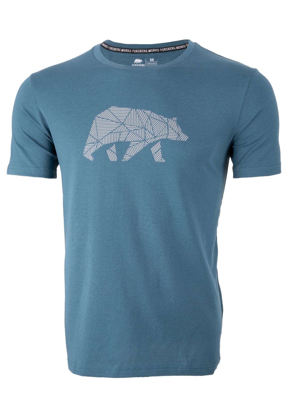 Große Größen T-Shirt mit reflektierendem Brustlogo, Herren, blau, Größe: XL, Baumwolle, Forsberg von Forsberg