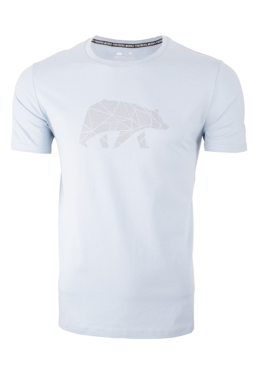 Große Größen T-Shirt mit reflektierendem Brustlogo, Herren, blau, Größe: XXL, Baumwolle, Forsberg von Forsberg