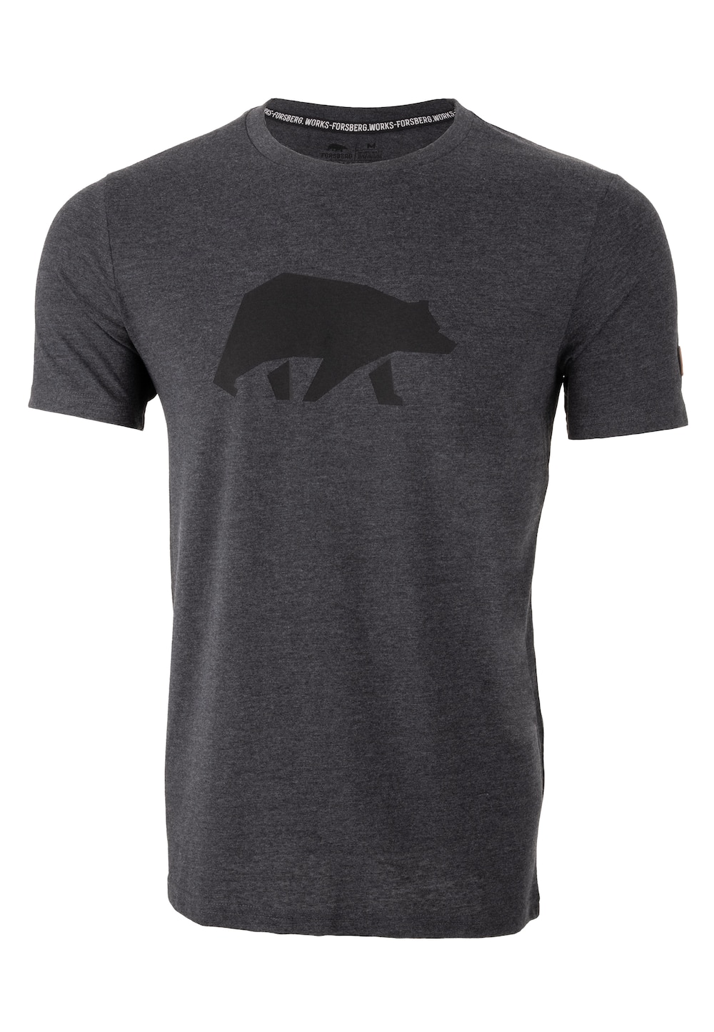 Große Größen T-Shirt mit schwarzem Brustprint, Herren, schwarz, Größe: XL, Baumwolle/Polyester, Forsberg von Forsberg