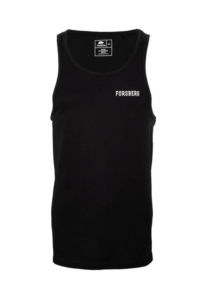 Große Größen Tanktop mit Logo auf Brust und Rücken, Herren, schwarz, Größe: L, Baumwolle, Forsberg von Forsberg