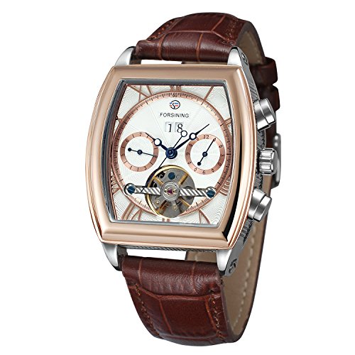 FORSINING Men's Automatic Calendar Unique Shape Display Analogue Wacth with Leather Strap FSG9421M3T3 FORSINING Men's Automatic Calendar Unique Shape Display Analogue Wacth with Leather Strap FSG9421M3T3 von FORSINING