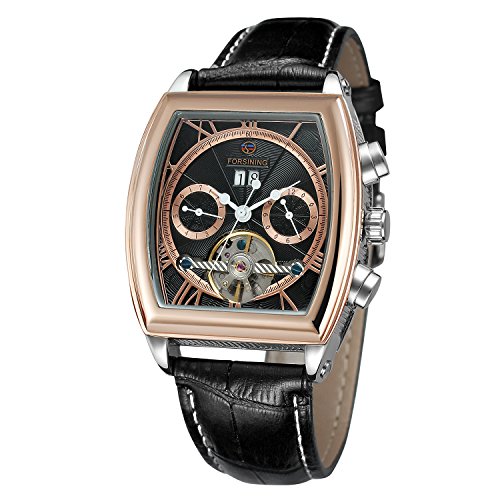 FORSINING Men's Automatic Calendar Unique Shape Display Analogue Watch with Leather Strap FSG9421M3T1 FORSINING Men's Automatic Calendar Unique Shape Display Analogue Watch with Leather Strap FSG9421M3T1 von FORSINING