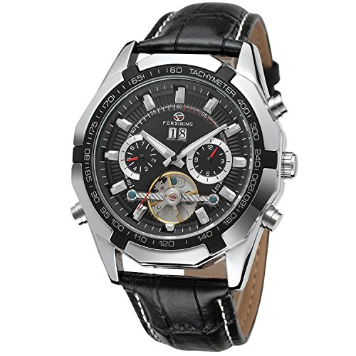 FORSINING Men's Automatic Tourbillion Leather Wrist Watch FSG340M3T1 von FORSINING