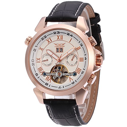 FORSINING Men's Automatic Tourbillon Calendar Classic Band Wrist Watch JAG057M3R1 von FORSINING