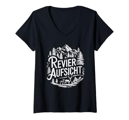 Damen Revieraufsicht, Forstwirt Förster Ausrüstung Wald Forst T-Shirt mit V-Ausschnitt Damen Revieraufsicht, Forstwirt Förster Ausrüstung Wald Forst T-Shirt mit V-Ausschnitt von Forstwirt Geschenke für Förster