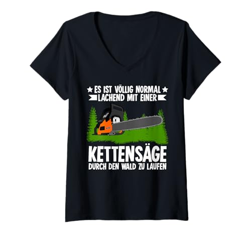 Damen Forstwirt Kettensäge Witz Holzfäller T-Shirt mit V-Ausschnitt Damen Forstwirt Kettensäge Witz Holzfäller T-Shirt mit V-Ausschnitt von Forstwirt & Holzfäller Sprüche für Waldarbeiter