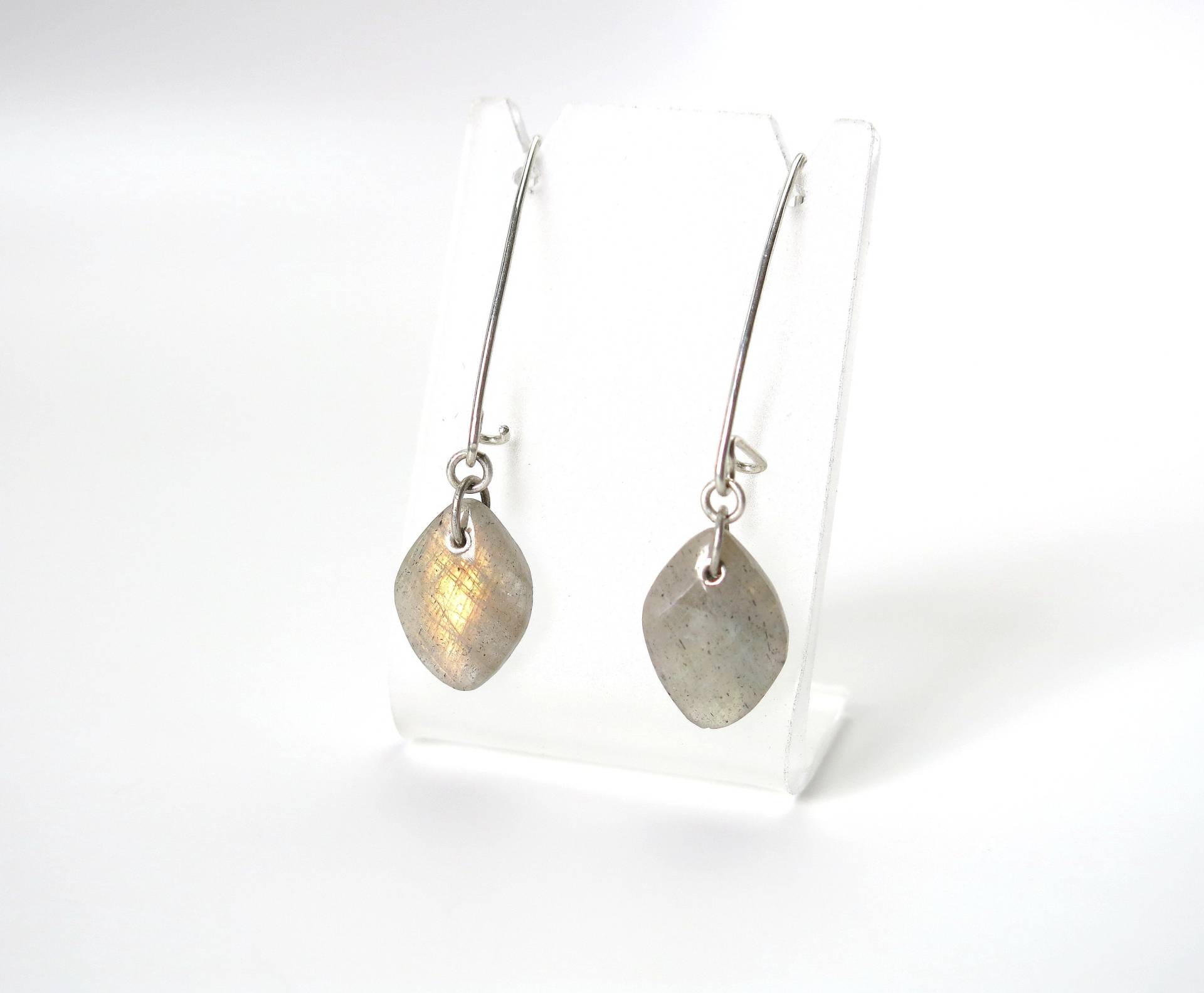 Natürliche Labradorit Sterling Ohrringe , Natürliche Labradorit, Silber Baumwinkel von ForsytheJewelry