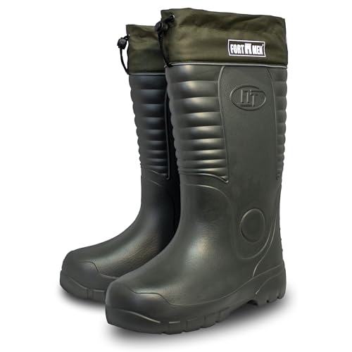 FortMen Gefütterte Gummistiefel Thermo Anglerstiefel Herren Damen Eva warme Winter Stiefel 41-47 Arbeitsstiefel mit Futter Anglerstiefel (Olivgrün, EU Schuhgrößensystem, Erwachsene, Numerisch, M, 44) von FortMen