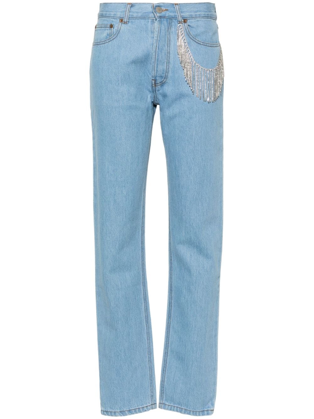 Forte Dei Marmi Couture Straight-Leg-Jeans mit Kristallen - Blau von Forte Dei Marmi Couture