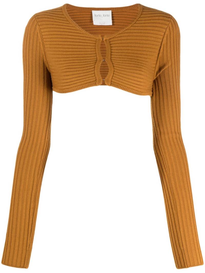 Forte Forte Gerippter Cropped-Cardigan - Orange von Forte Forte