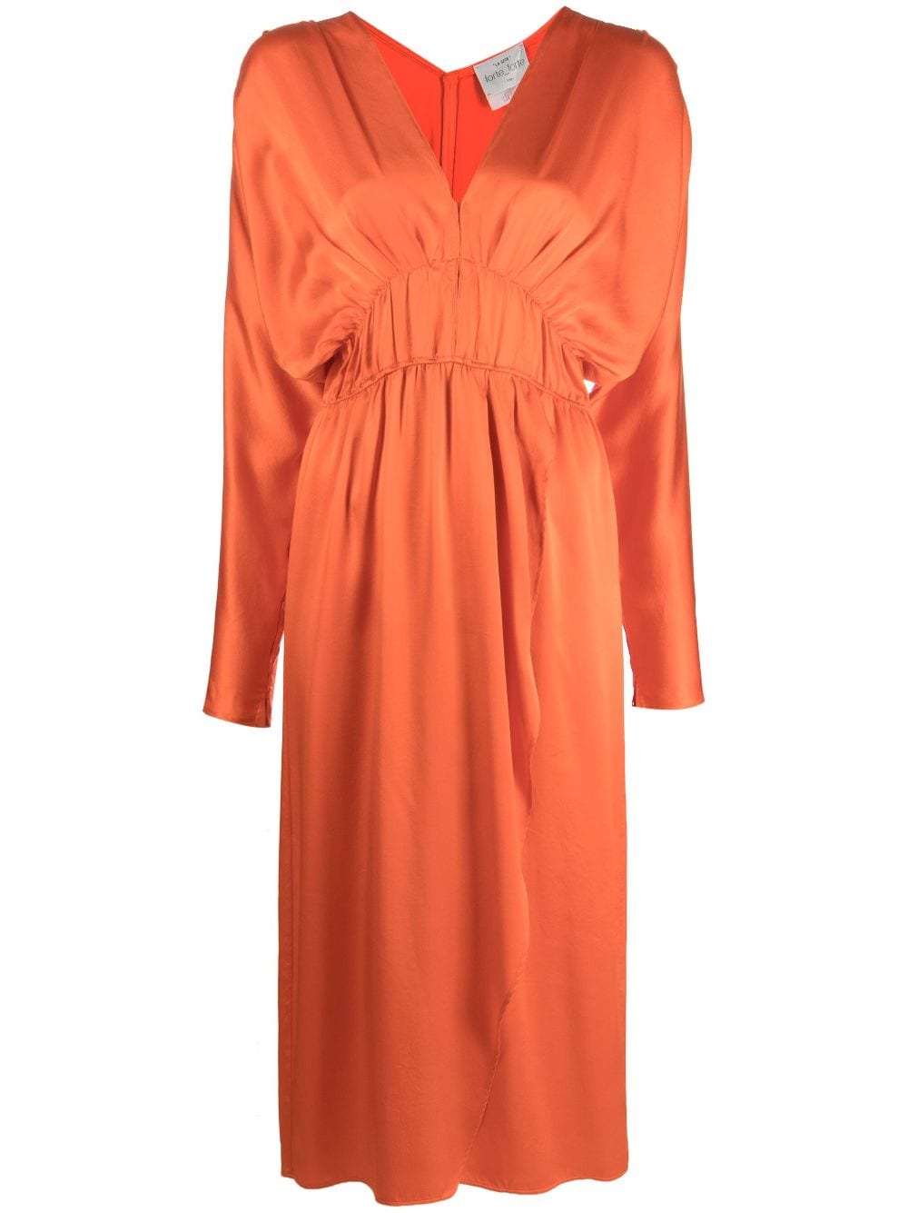 Forte Forte Midikleid aus Seide mit V-Ausschnitt - Orange von Forte Forte