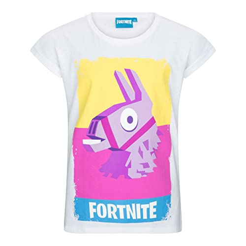 FORTNITE | Spielzeug & Gamers | NO DRAMA LLAMA | Weiß | Kurzarm | Unisex Kinder | Crew | Gaming Baumwolle T-Shirt Größen 10-16 Jahre, weiß, 12 Jahre von FORTNITE