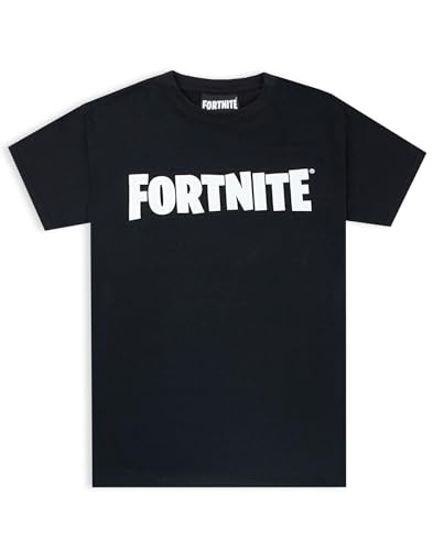 Forternite Logo Jungen t-Shirt schwarz kurzärmeliger Gamer top S von Fortnite