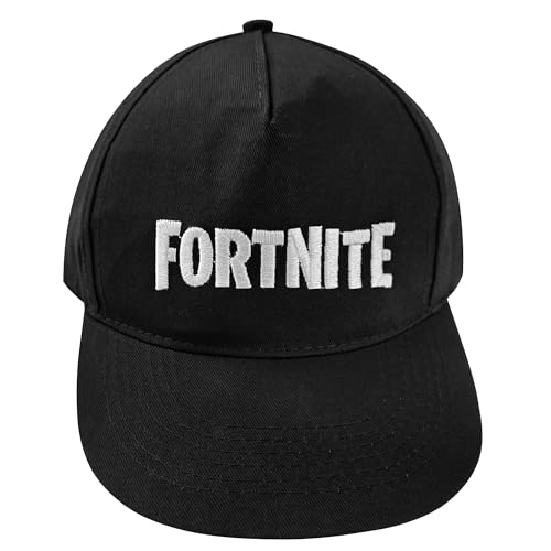 Fortnite Difuzed Unisex Kinder Jugend verstellbare Baseballkappe schwarz oder blau S/M/L ikonische Mütze Kopfbedeckung für Gamer Fans, Schwarz , M von Fortnite
