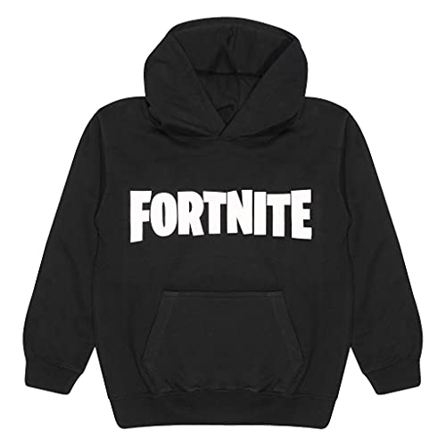 Fortnite Herren Text Logo Boys' Black Pullover Hoodie, Schwarz, 170 EU von Popgear