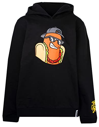 Fortnite – Hoodie für Jungen – Schwarzes Sweatshirt The Brat Hot Dog-Motiv – Hoodie aus 100% Baumwolle – Offizielles Merchandise - 15 Jahre von Fortnite