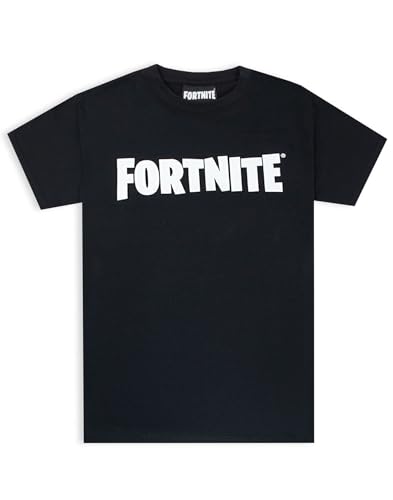 Forternite Logo Jungen t-Shirt schwarz kurzärmeliger Gamer top L von Fortnite