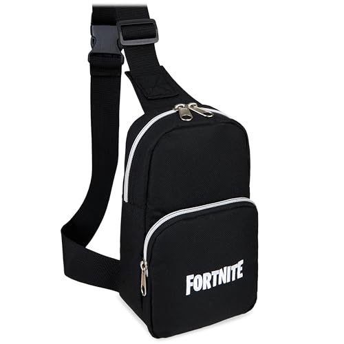 Fortnite Umhängetasche Kinder Teenager Schultertasche Crossbody Bag für Handy Geldbörse Reisen Gamer Geschenk für Jungs (Schwarz) von Fortnite