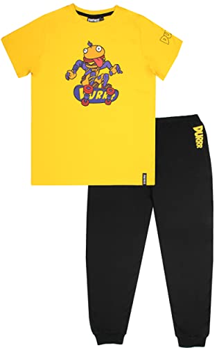 Fortnite - Kinder-Pyjama - Schwarz-gelber Pyjama mit Durr Burger Beef Boss-Motiv - Nachtwäsche aus 100% Baumwolle - Offizielles Merchandise - 16 Jahre von Fortnite