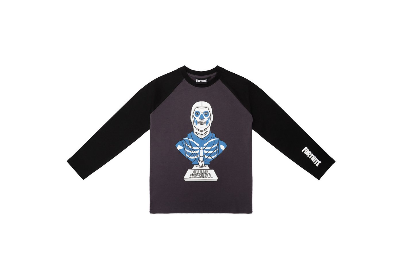 Fortnite Longsweatshirt Fortnite Jungen Langarmshirt – Schwarz/Grau – Skull Trooper Design von Fortnite