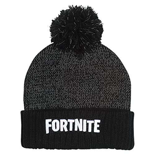 Fortnite Mütze mit Pom, Kinder, One Size, Schwarz, Offizielle Handelsware von Fortnite