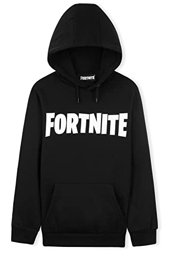 Fortnite Hoodie Jungen, Bequemer Jungen Pullover mit Kapuze, Kinderkleidung Junge, Fanartikel für Kinder und Teenager, Gamer Geschenk (7-8 Jahre, Schwarz) von Fortnite