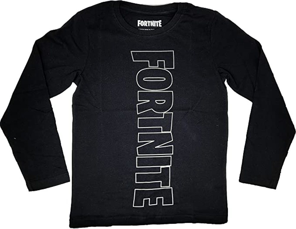 Fortnite T-Shirt FORTNITE T-Shirt SCHWARZ Langarm Kinder Longsleeve Gr.140 152 164 176 Jungen + Mädchen 10 12 14 16 Jahre von Fortnite