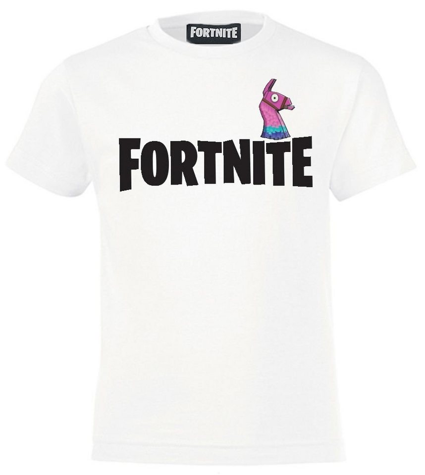 Fortnite T-Shirt FORTNITE T-Shirt kurzarm Weiß Alpaka Logo Epic Games Gr.140 152 164 176 Kinder im Alter 10 12 14 16 Jahre von Fortnite