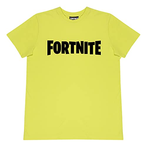 Fortnite Text-Logo Jungen T-Shirt Gelb 11-12 Jahre von Fortnite