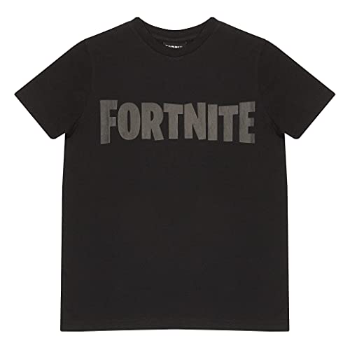 Fortnite Text-Logo Jungen T-Shirt Schwarz/Schwarz 12-13 Jahre von Fortnite