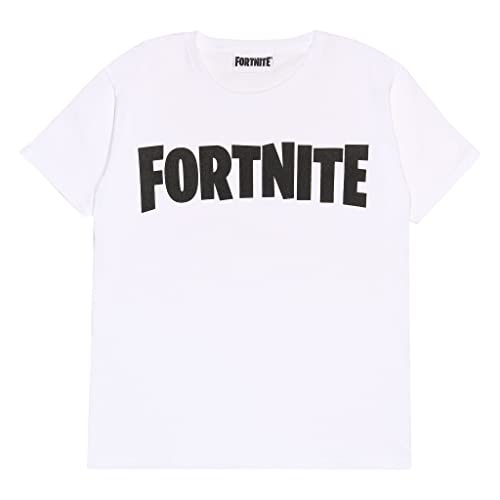 Fortnite Text Logo T Shirt, Jugend, Weiß, Offizielle Handelsware von Fortnite