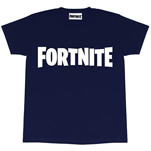 Fortnite Text Logo T Shirt, Adultes, S-5XL, Marine, Offizielle Handelsware von Fortnite
