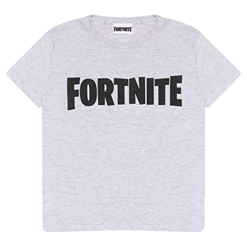 Fortnite Text Logo T Shirt, Jugend, Heather Grey., Offizielle Handelsware von Fortnite