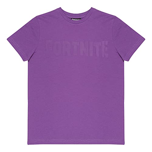 Fortnite Text Logo T Shirt, Kinder, 128-182, Purple, Offizielle Handelsware von Fortnite