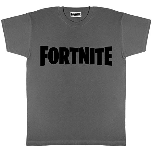 Fortnite Textlogo. T Shirt, Adultes, S-5XL, Holzkohle, Offizielle Handelsware von Fortnite
