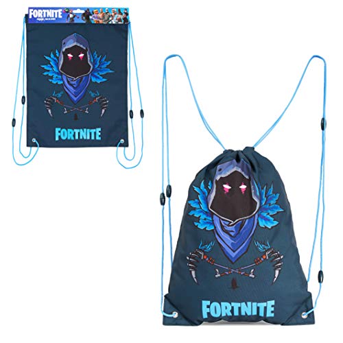 Fortnite Turnbeutel Kinder, Sporttasche Kinder, Camouflage Beutel Rucksack (Blauer Rabe) von Fortnite