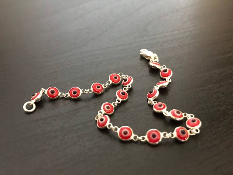 sterling Silber Evil Eye Armband | Kleine Augen von FortunaVerd