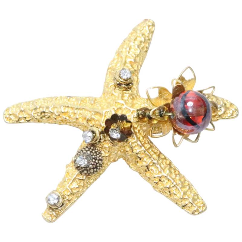 Vintage Kostüm Roderick Studios Starfish Brosche von FortuneJewelersNY