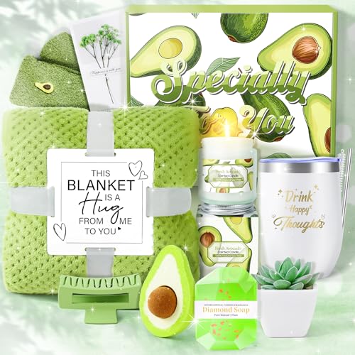 Avocado-Selbstpflege-Paket für Frauen, Avocado-Thema, Geburtstagsbox für Frauen, Genesung, Geschenkkorb für Frauen nach Operationen, entspannendes Spa-Geschenkkorb, Pflegepaket mit luxuriöser von Fortuning's JDS