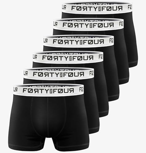 Forty Four Boxershorts Herren 6er Multi-Pack S-5XL Unterwäsche Unterhosen Männer Men Retroshorts New (DE/NL/SE/PL, Alphanumerisch, M, Regular, Regular, 446h 6er Set Schwarz-Weiß) von Forty Four