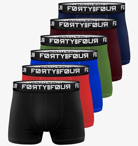 Forty Four Boxershorts Herren 6er Multi-Pack S-5XL Unterwäsche Unterhosen Männer Men Retroshorts New (DE/NL/SE/PL, Alphanumerisch, XXL, Regular, Regular, 446d 6er Set Mehrfarbig) von Forty Four
