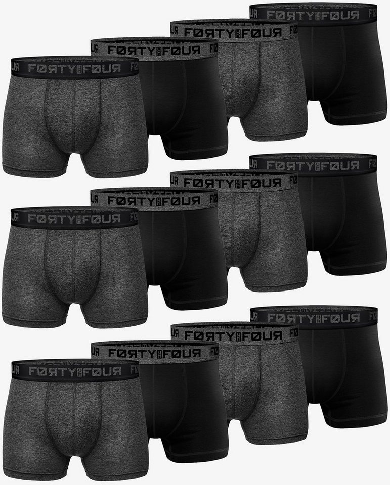 FortyFour Boxershorts Herren Männer Unterhosen Baumwolle Premium Qualität perfekte Passform (Sparpack, 12er Pack) S - 7XL von FortyFour