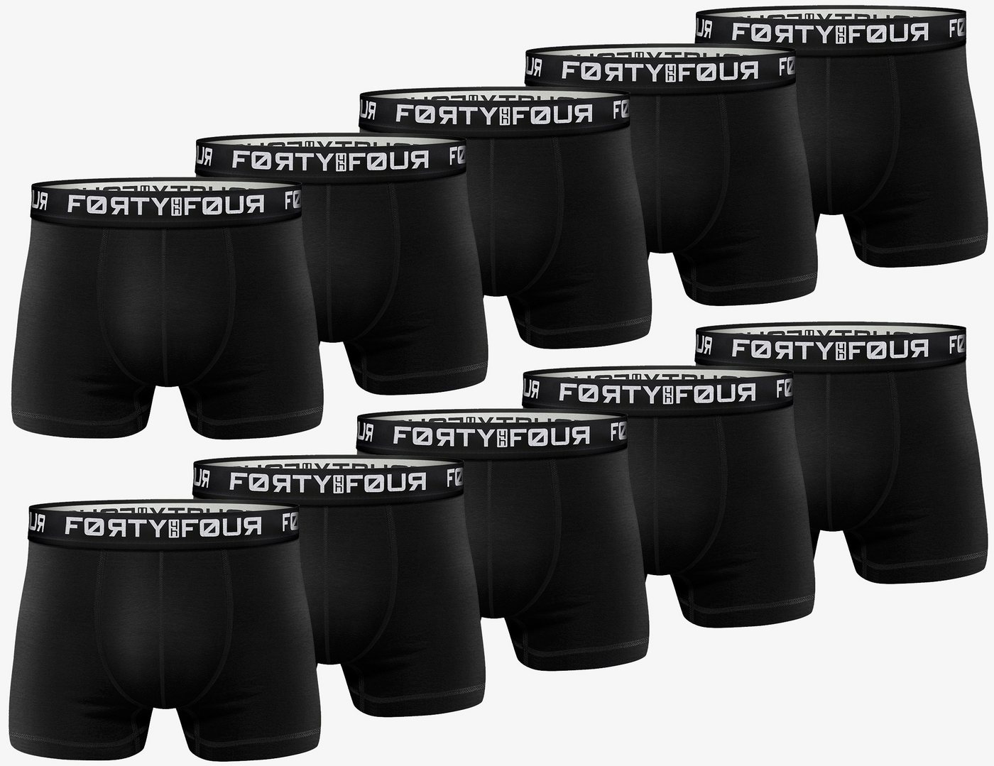 FortyFour Boxershorts Herren Männer Unterhosen Baumwolle Premium Qualität perfekte Passform (Spar Pack, 10er Pack) S - 7XL von FortyFour