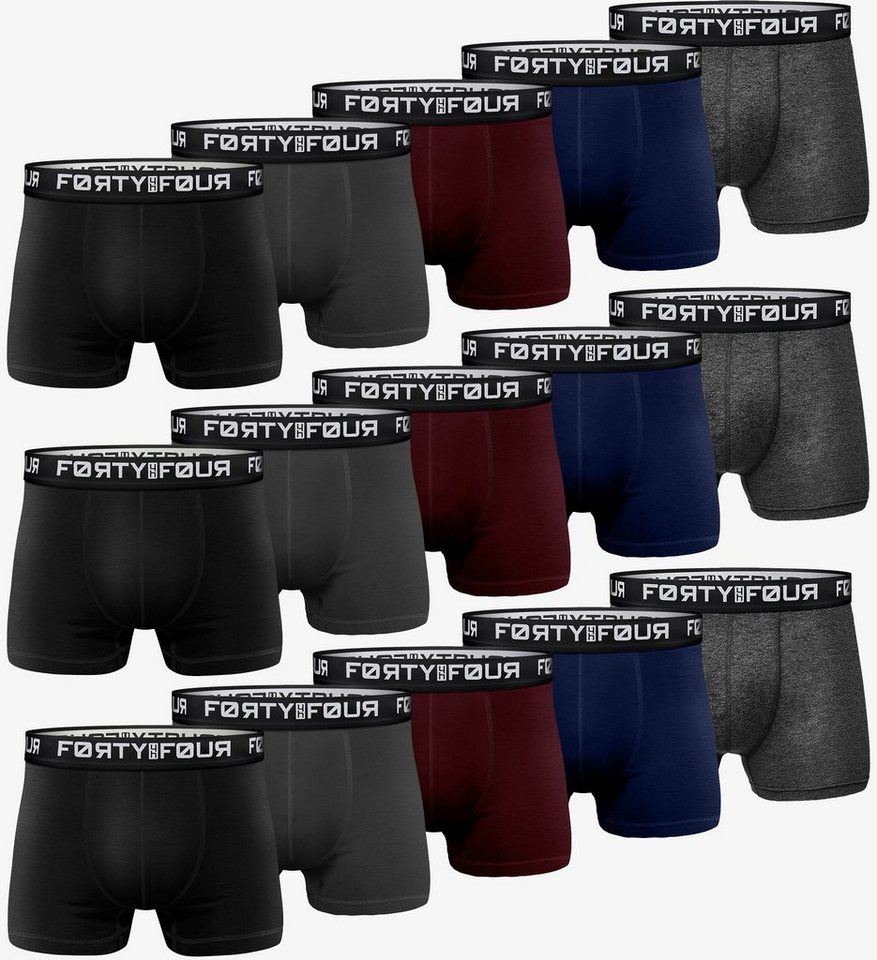 FortyFour Boxershorts Herren Männer Unterhosen Baumwolle Premium Qualität perfekte Passform (15er Pack, 15er Pack) von FortyFour